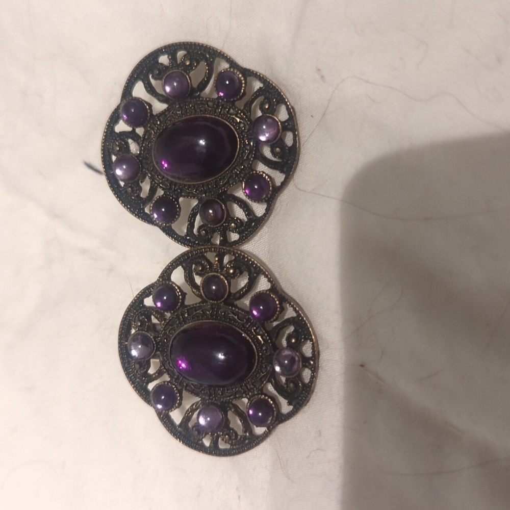 Modcloth Purple Stone Earrings